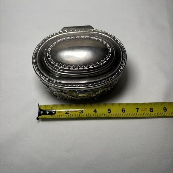 Vintage Silver Plate Trinket Jewelry Case - Picture 4 of 12